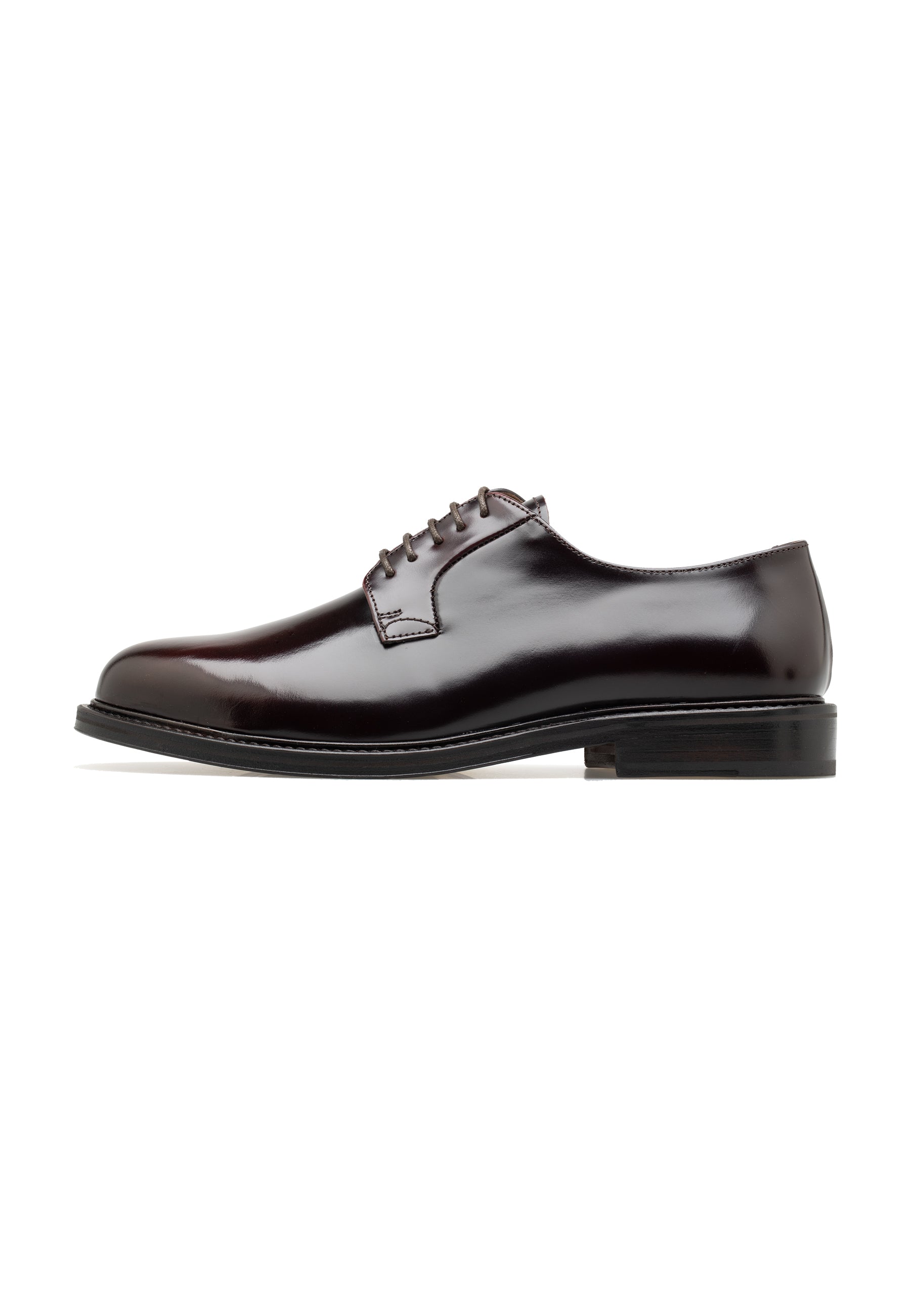 Men’s Polished Leather Plain Lace-Up Shoes