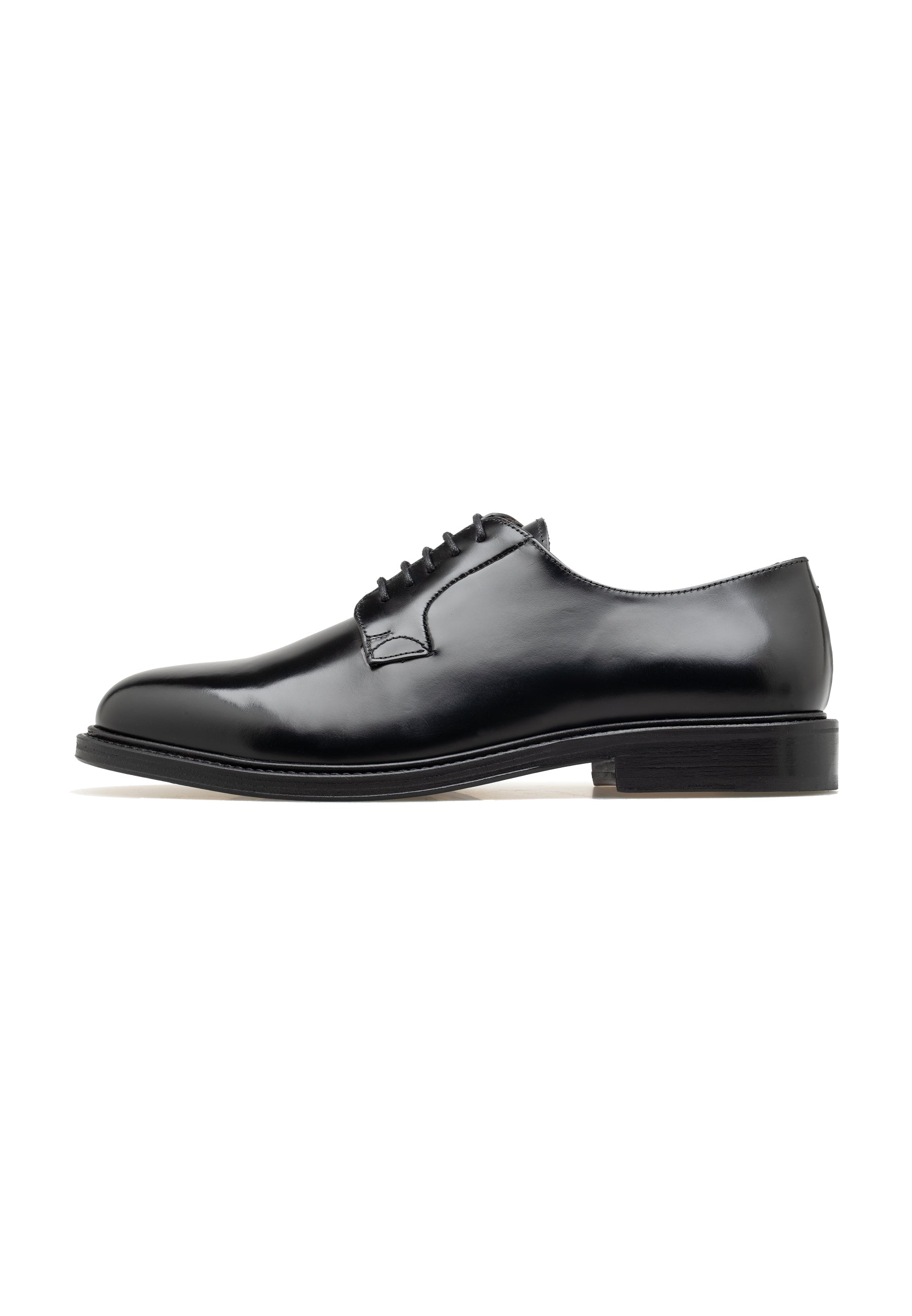 Men’s Polished Leather Plain Lace-Up Shoes