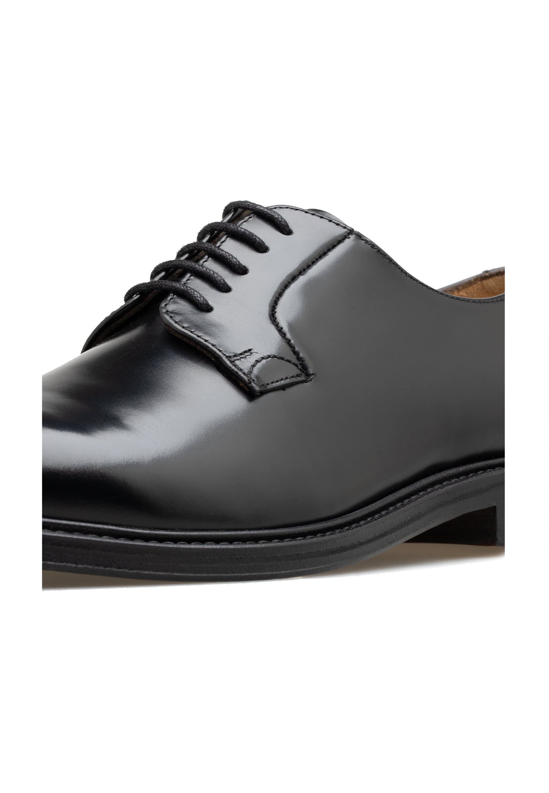 Men’s Polished Leather Plain Lace-Up Shoes