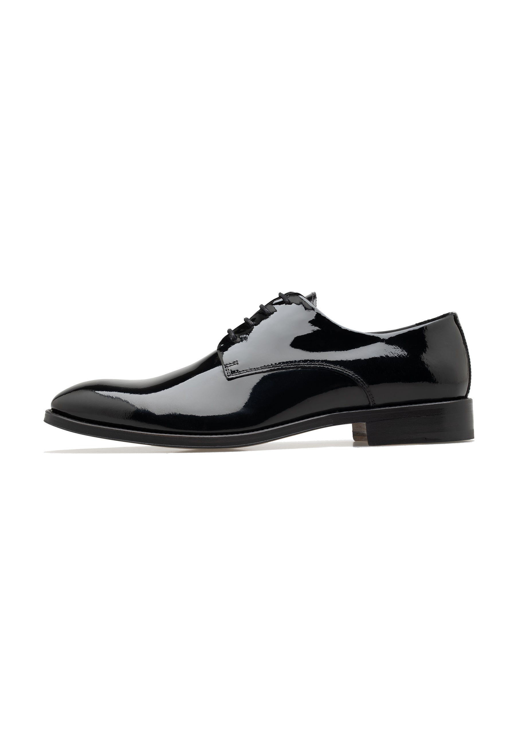 Mens Patent Leather Plain Lace-Up Shoes