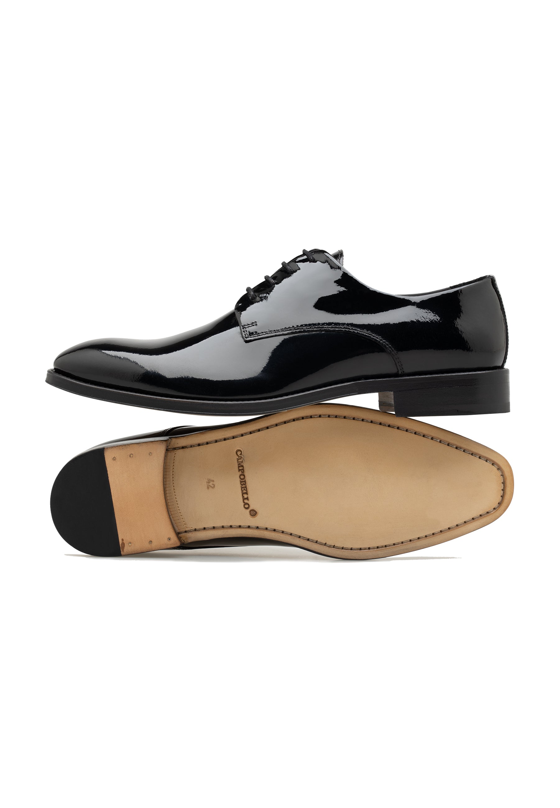 Mens Patent Leather Plain Lace-Up Shoes