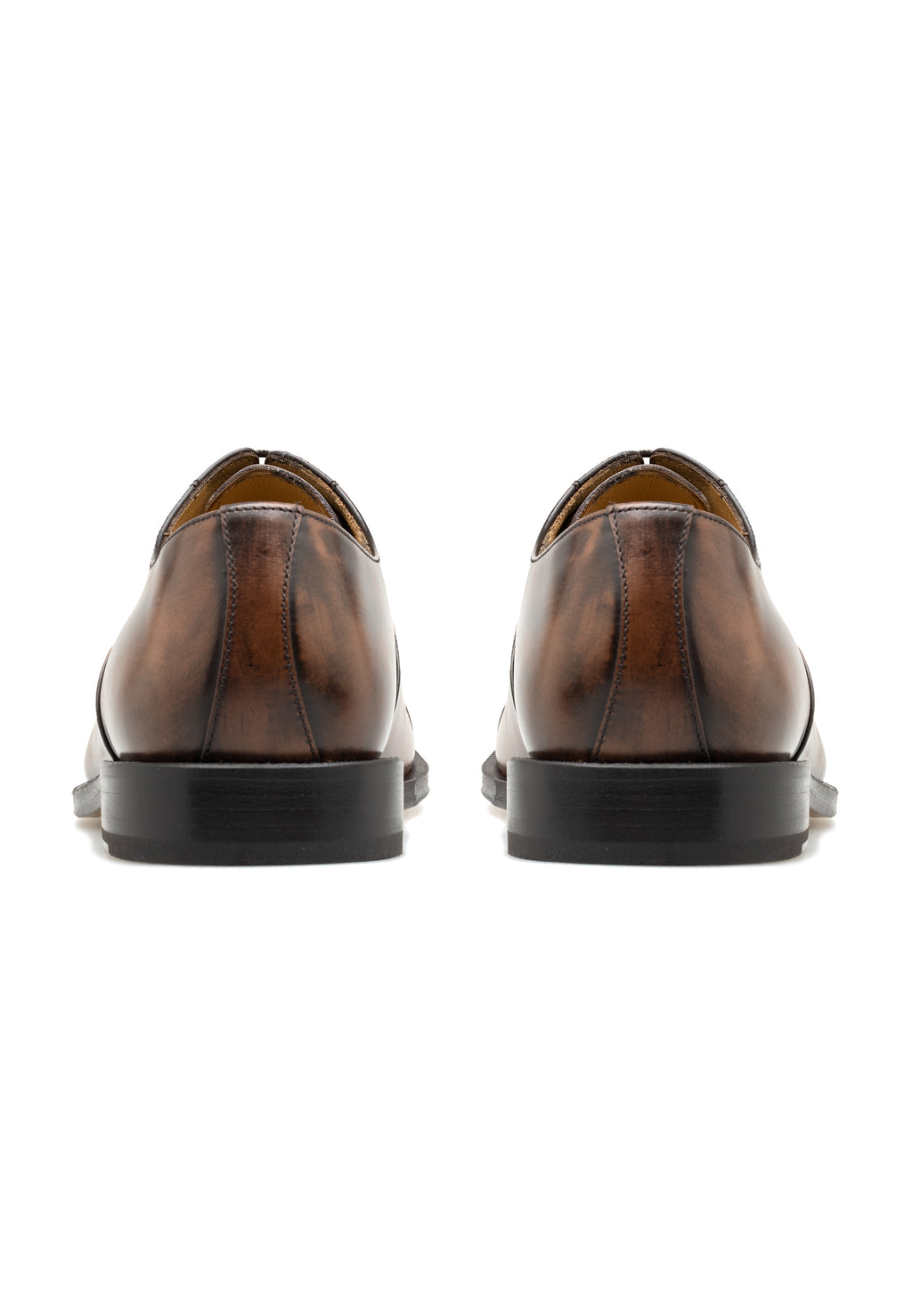 Zapatos Oxford de cuero con acabado manual para hombre