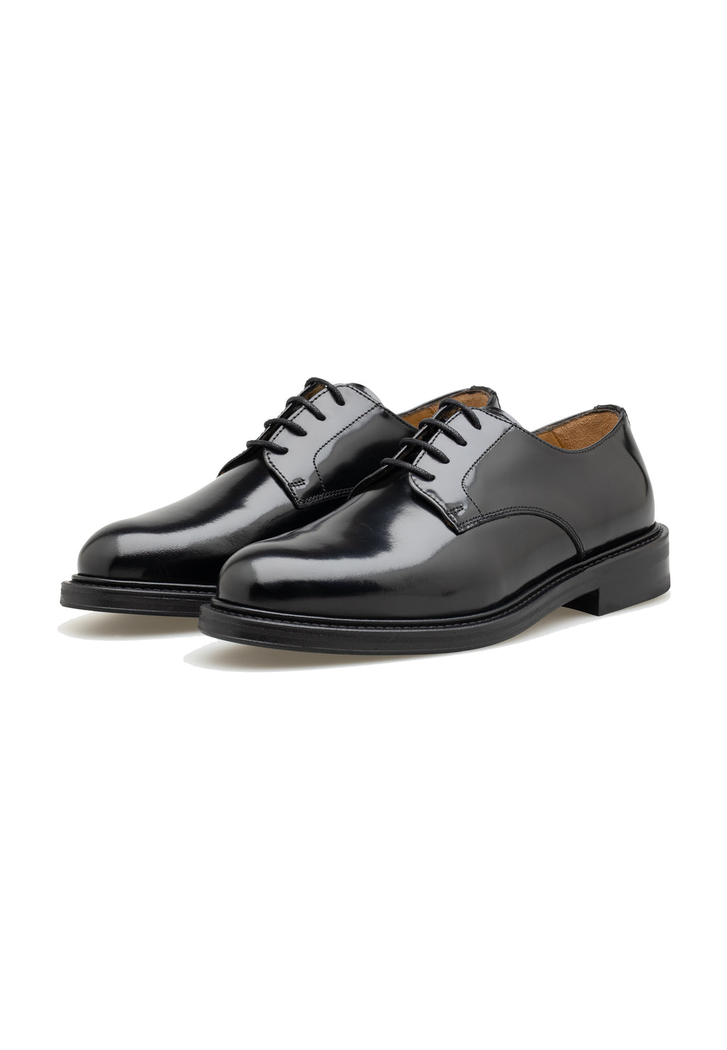 Chaussures à lacets en cuir glacé — Femme