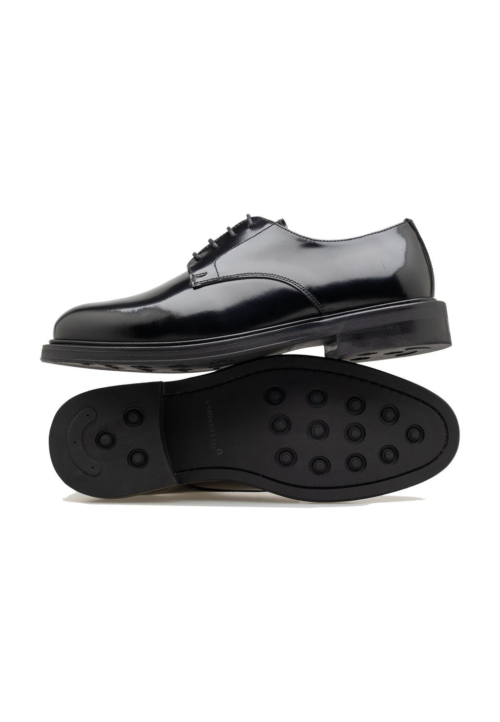 Chaussures à lacets en cuir glacé — Femme