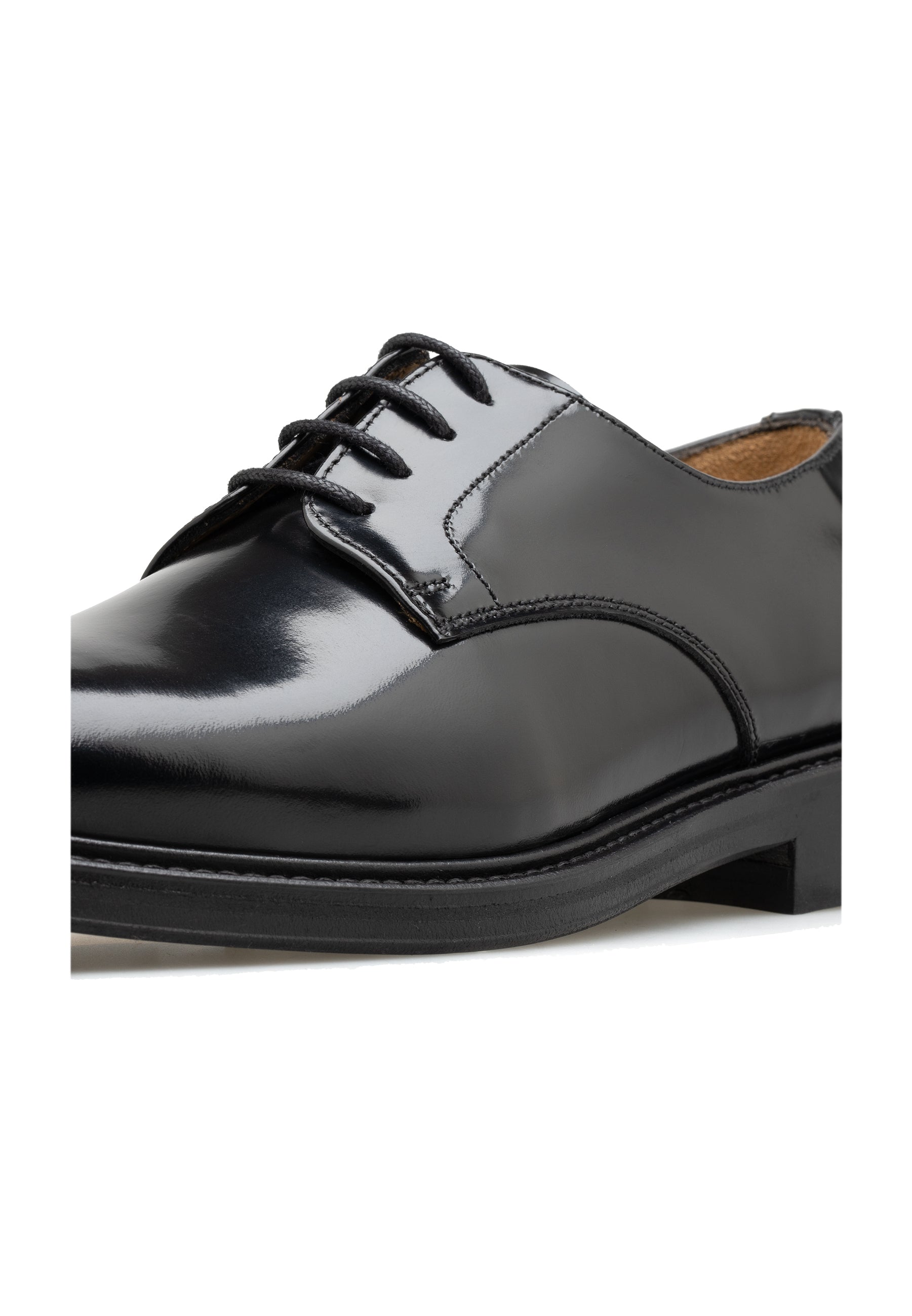 Chaussures à lacets en cuir glacé — Femme