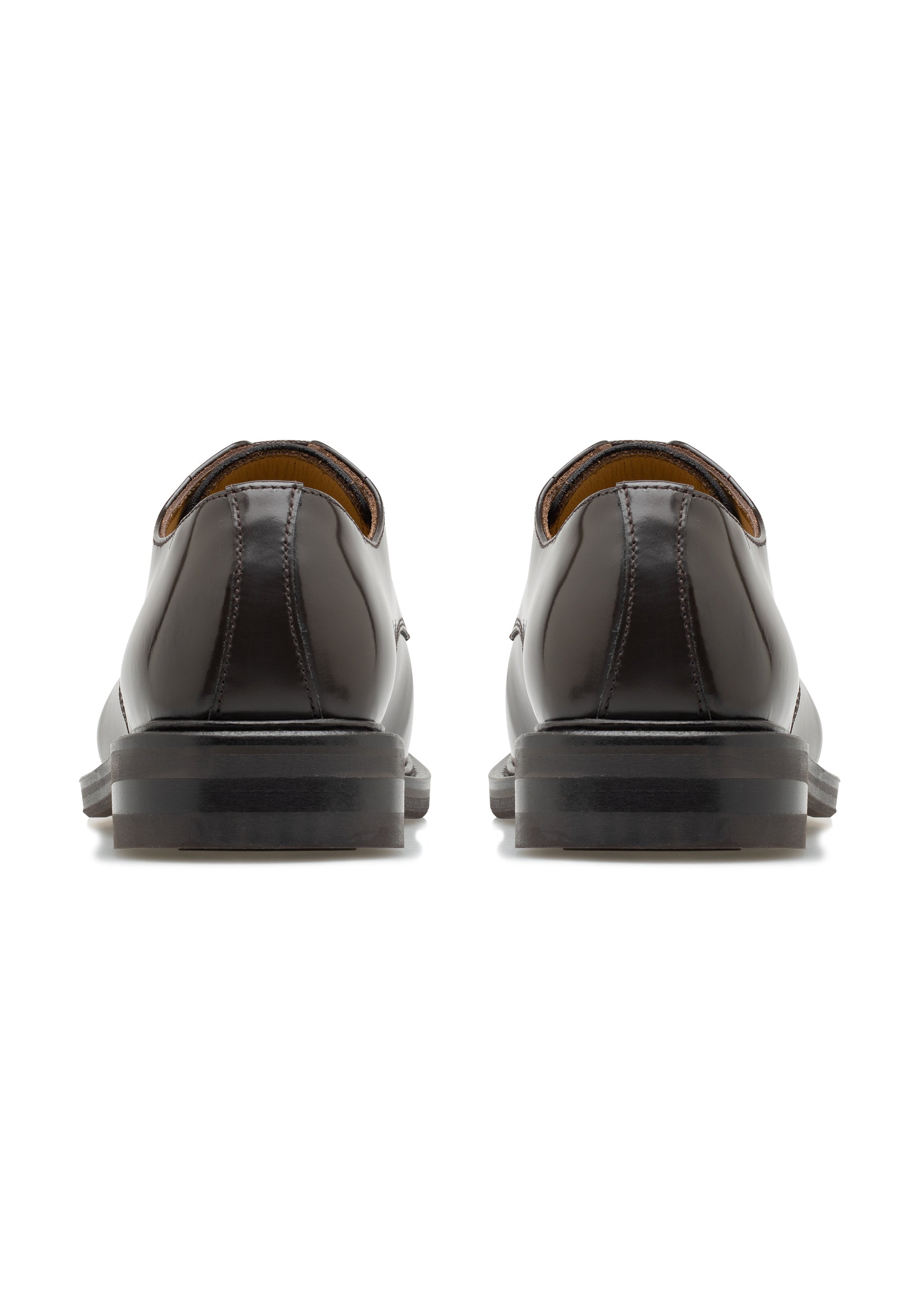 Women's  Glace Leather Plain Lace-Up Shoes