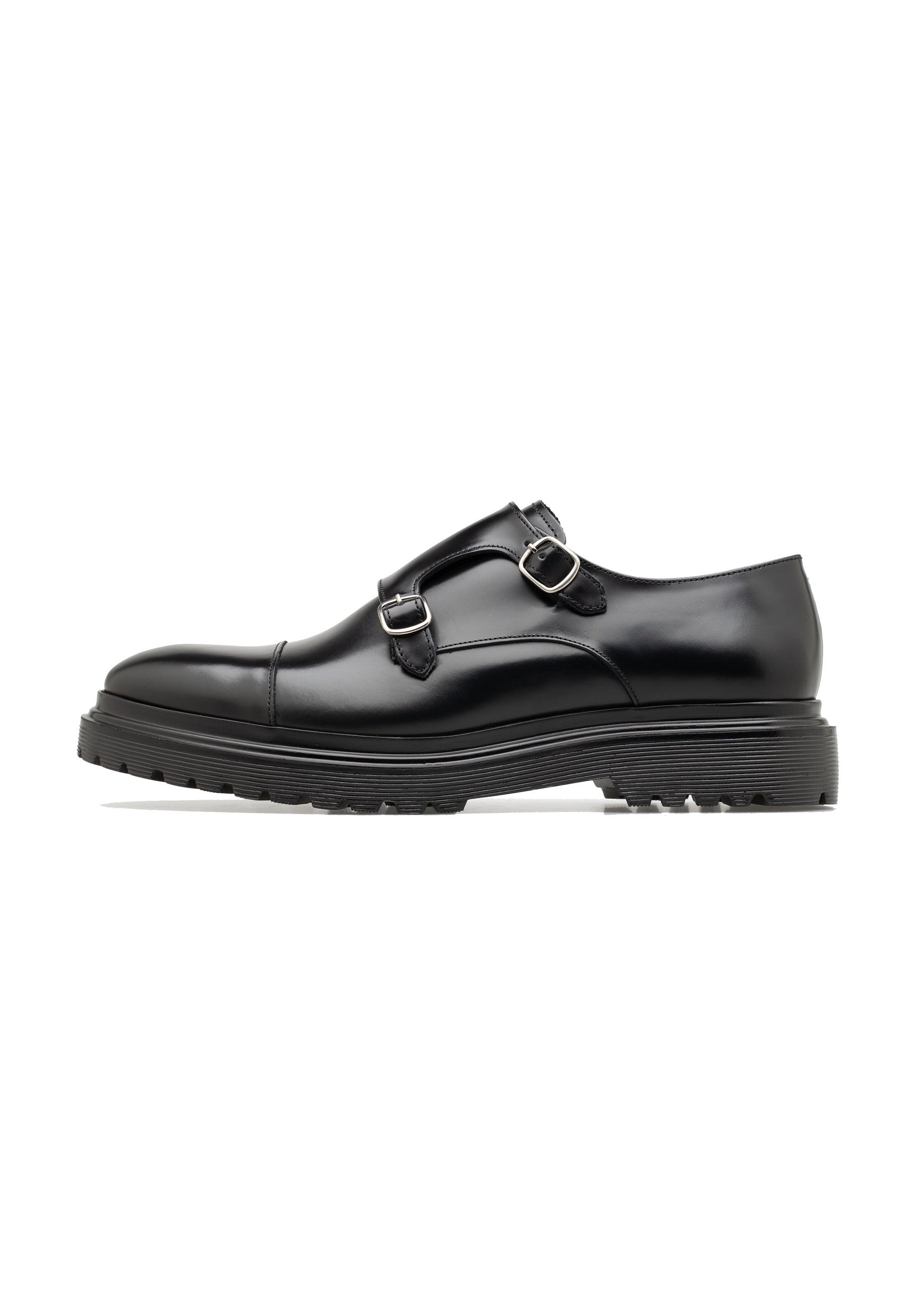 Men’s Polished Leather Double Monk Shoes