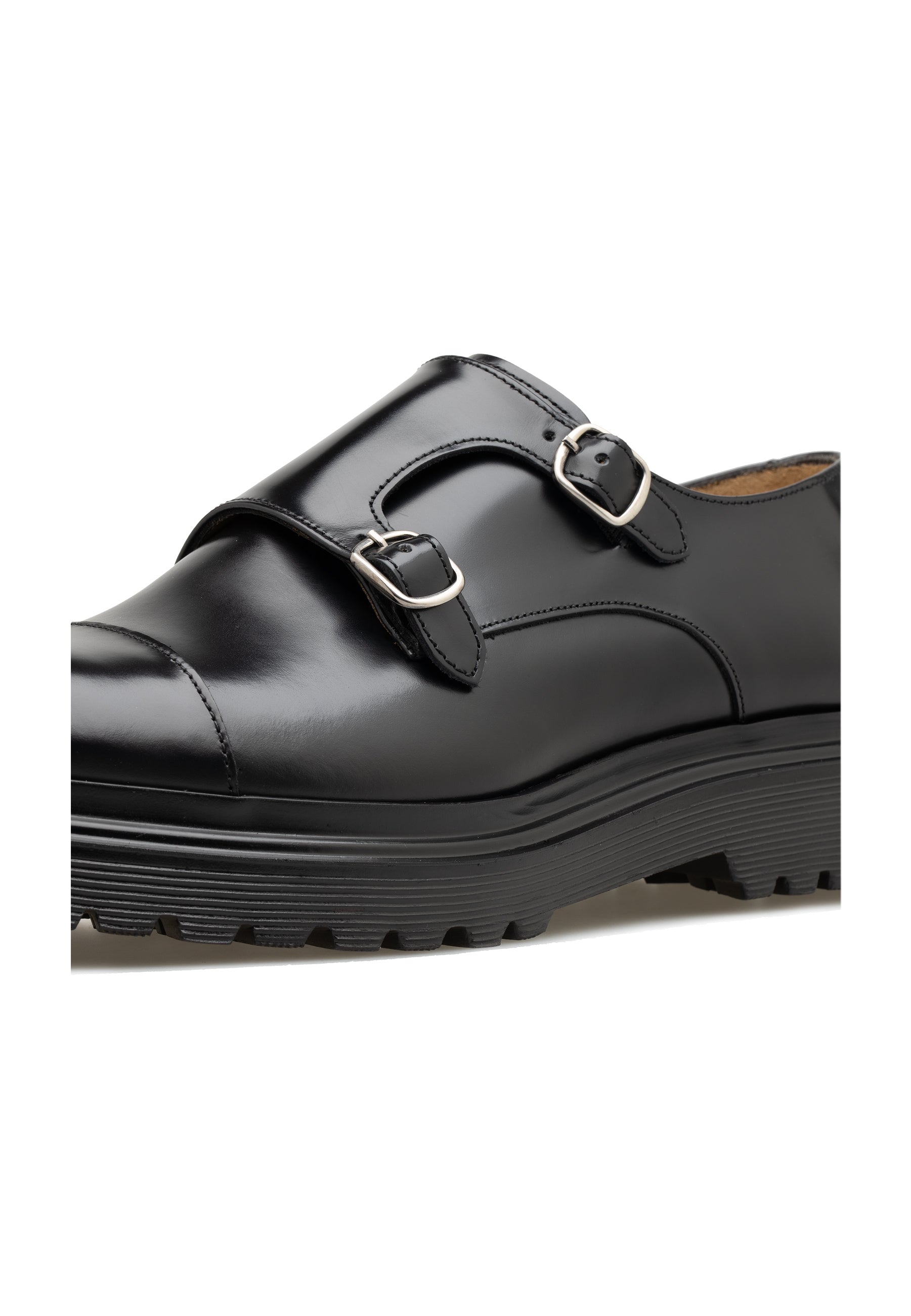Men’s Polished Leather Double Monk Shoes