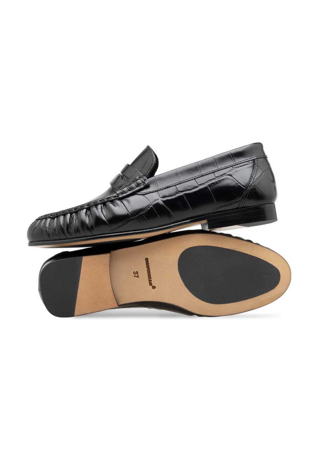Penny Loafer für Damen aus Krokodilleder