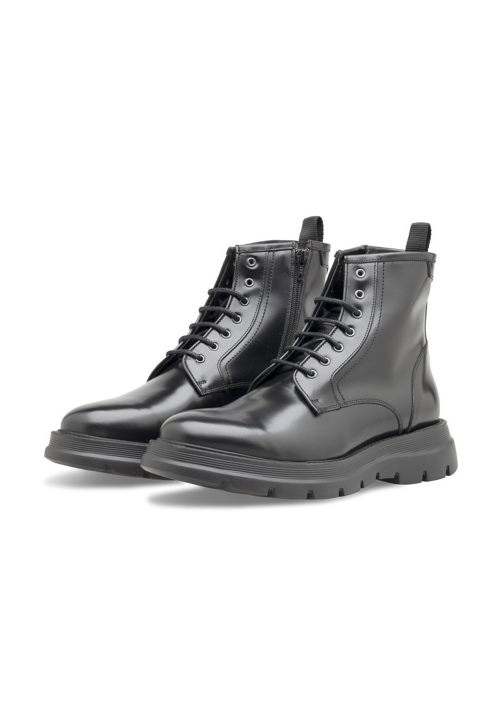 Men's Polished Leather Lace-Up Boots