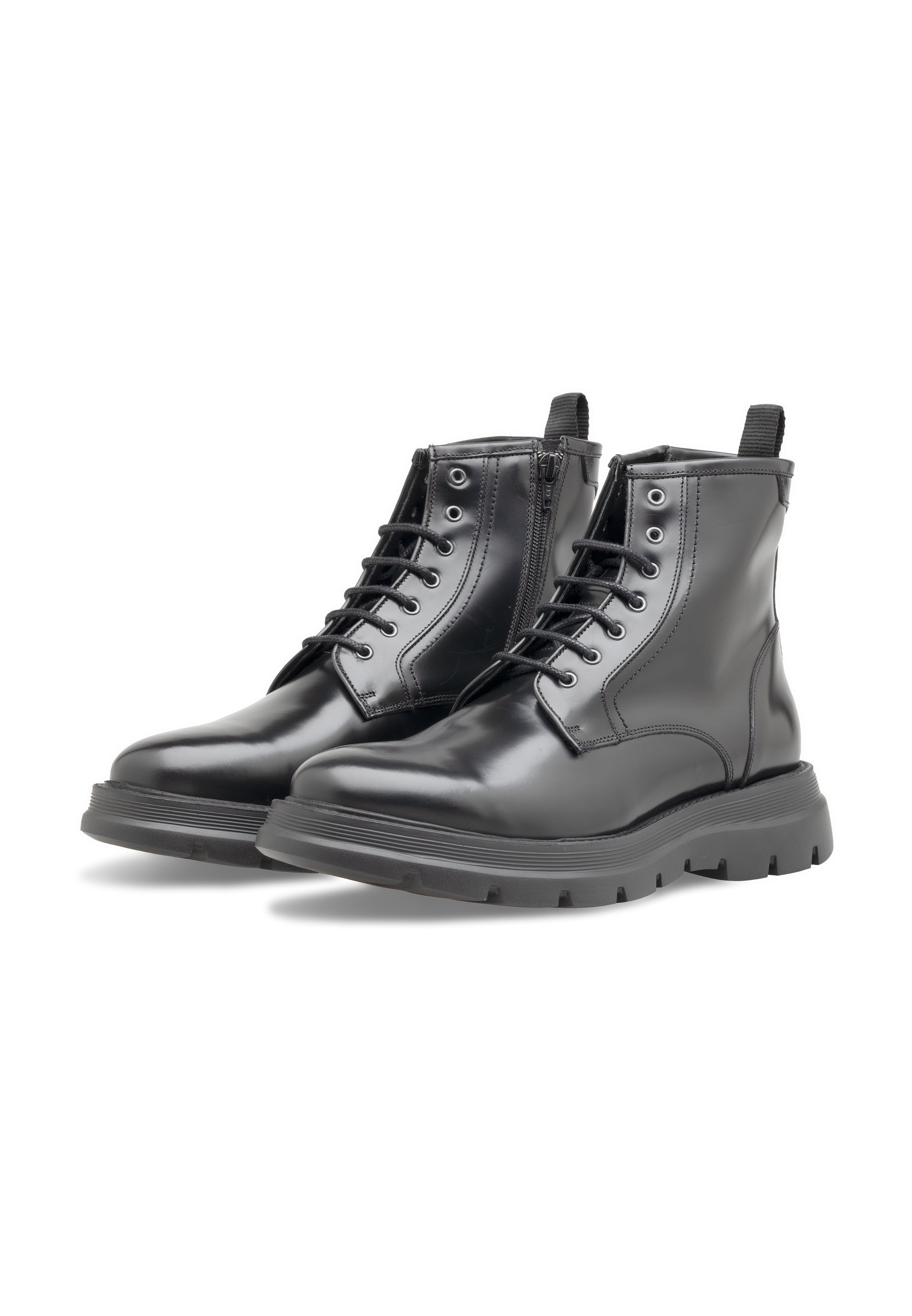 Men's Polished Leather Lace-Up Boots