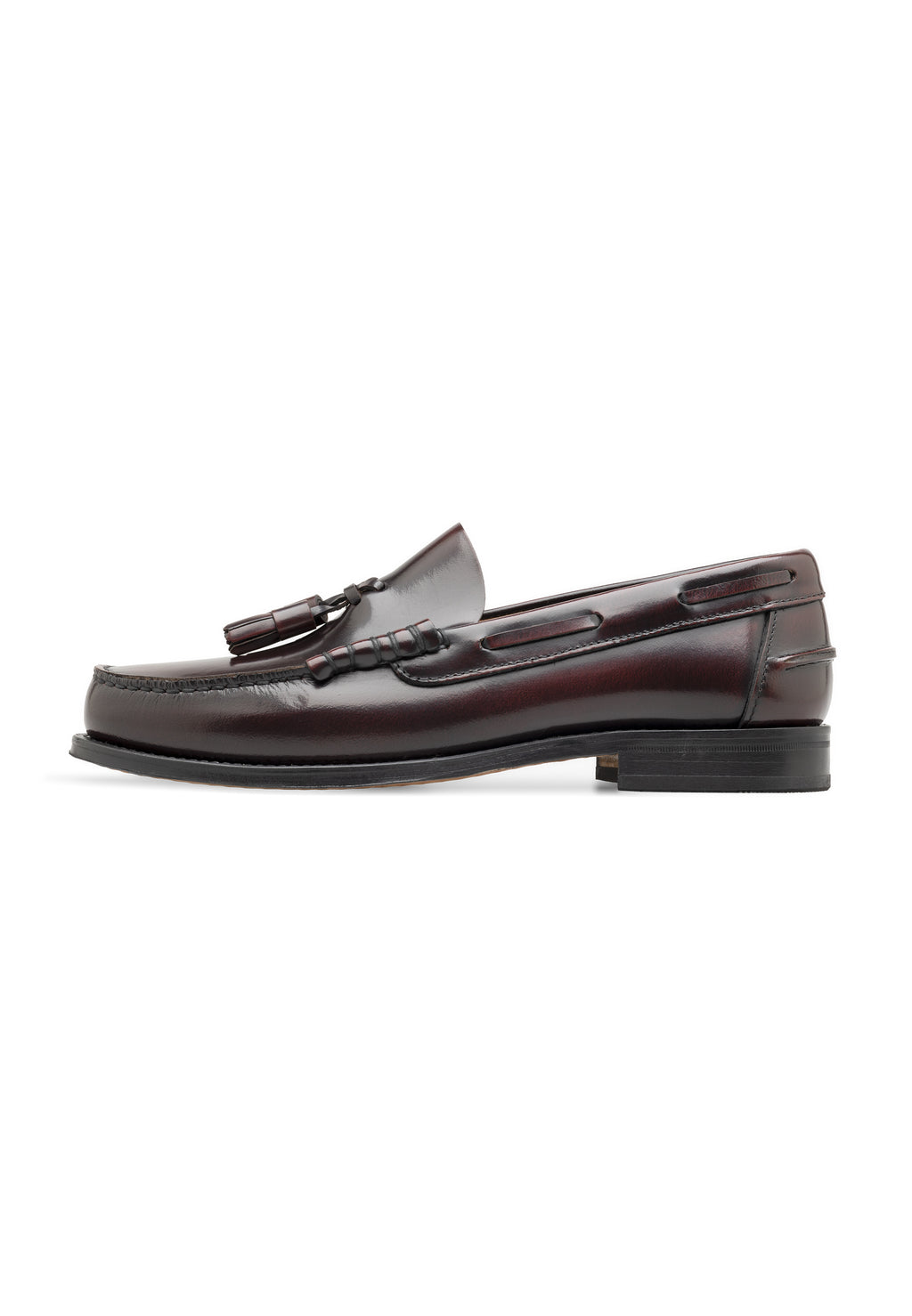 Herren-Slipper aus poliertem Leder mit Quasten
