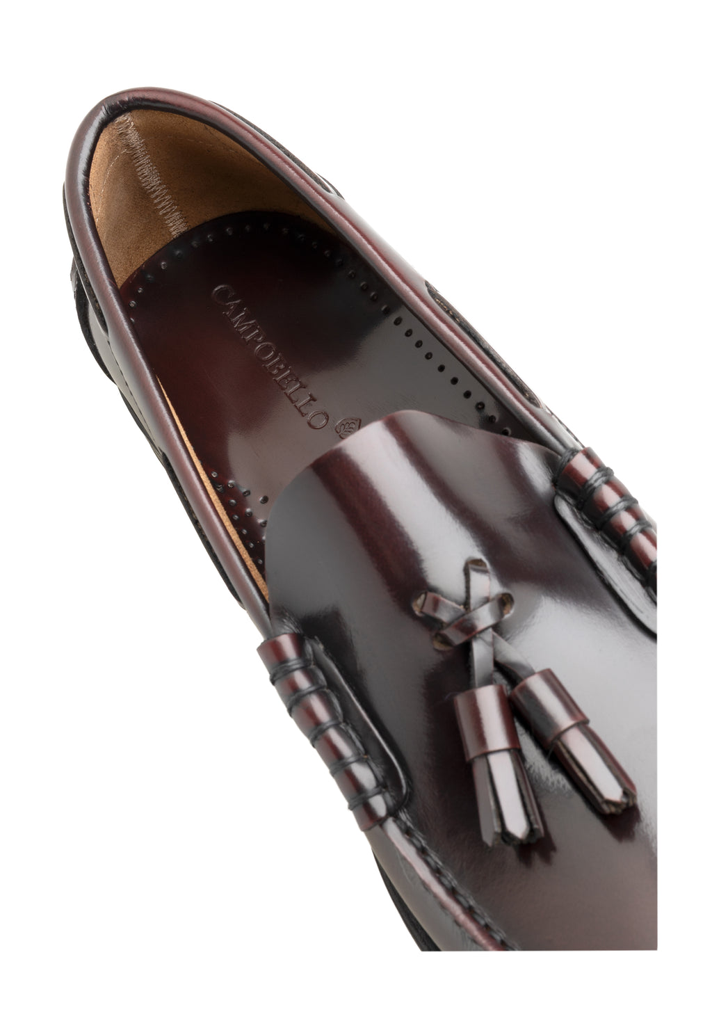 Herren-Slipper aus poliertem Leder mit Quasten