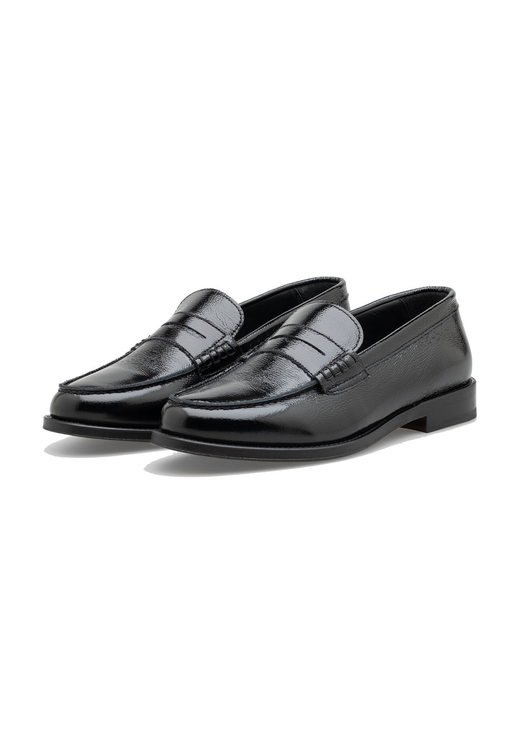 Mocasines de charol craquelado para mujer