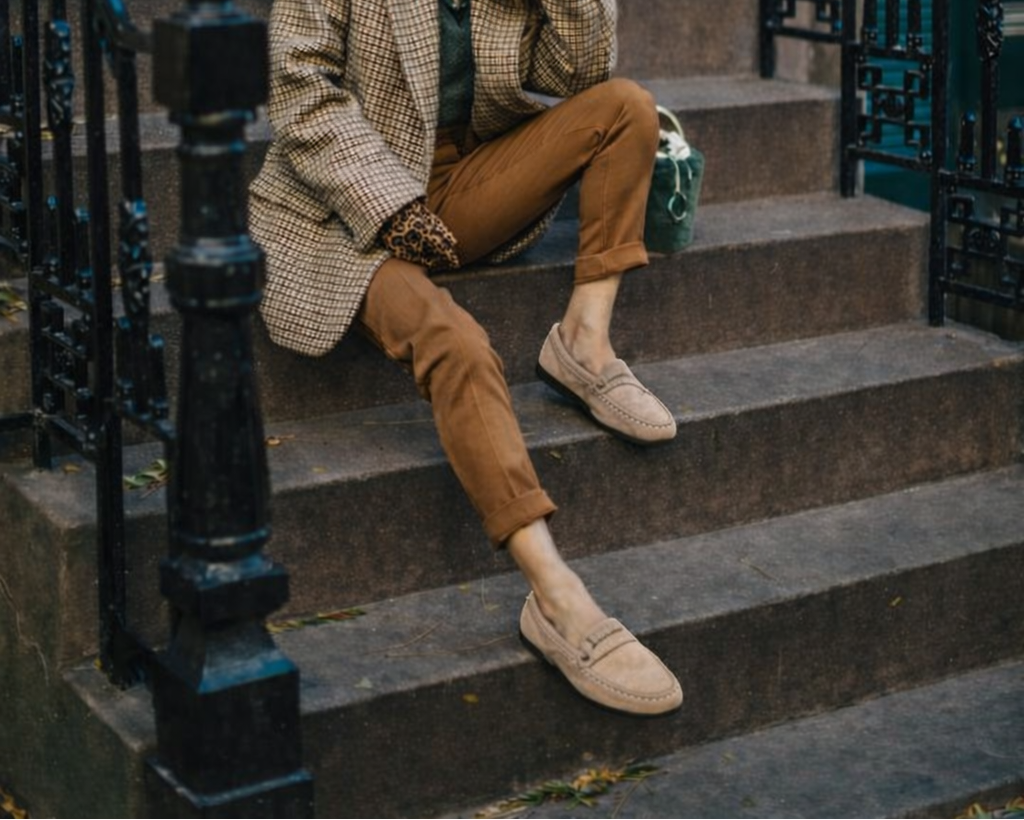 Penny Loafer aus Wildleder für Damen