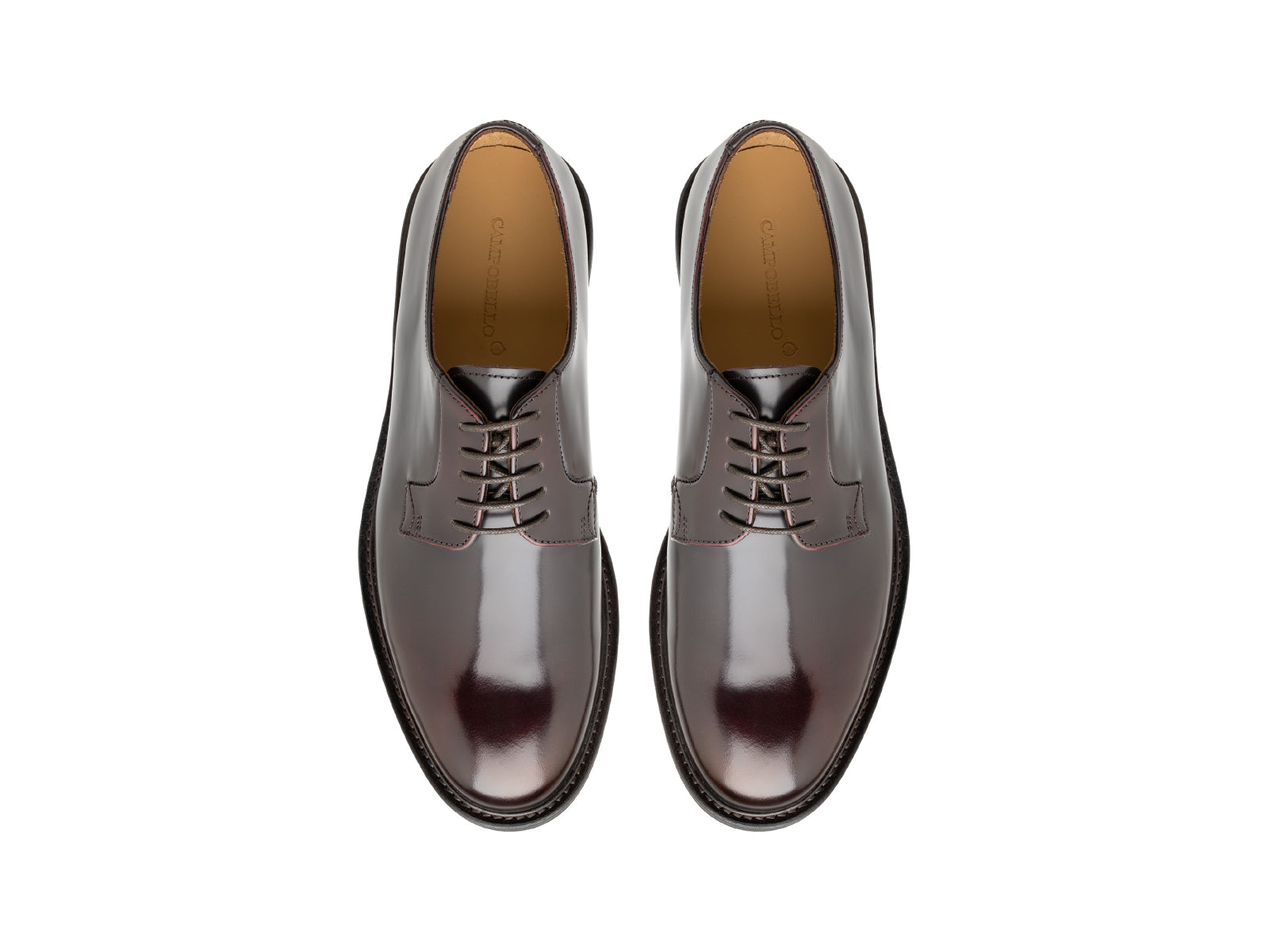 Men’s Polished Leather Plain Lace-Up Shoes