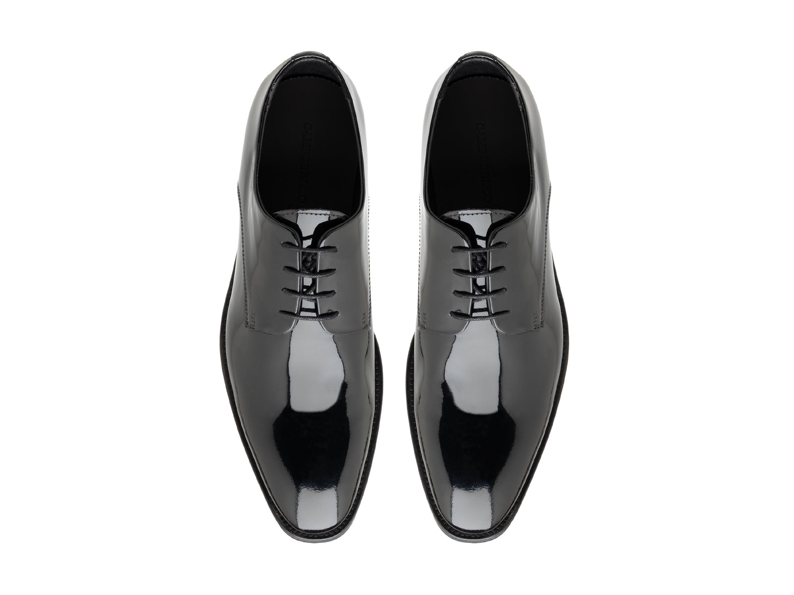 Mens Patent Leather Plain Lace-Up Shoes