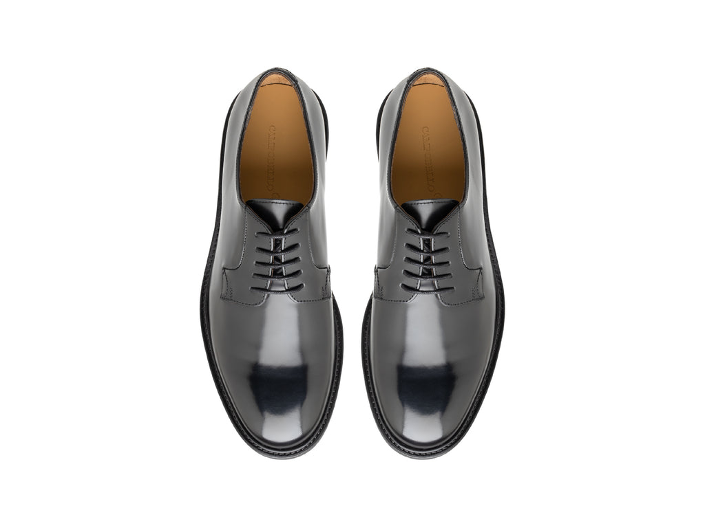 Zapatos lisos con cordones de cuero pulido para hombre