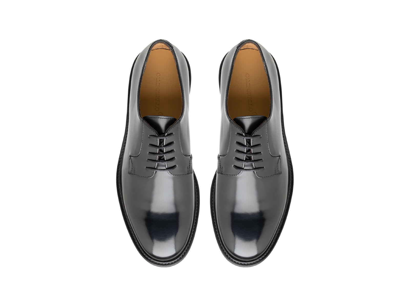 Men’s Polished Leather Plain Lace-Up Shoes
