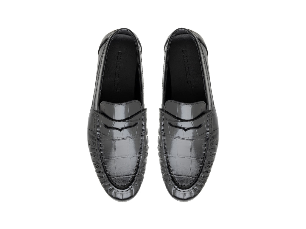 Penny Loafer für Damen aus Krokodilleder