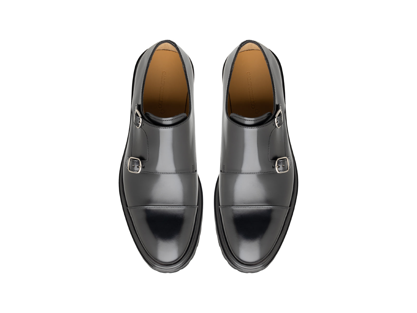 Men’s Polished Leather Double Monk Shoes