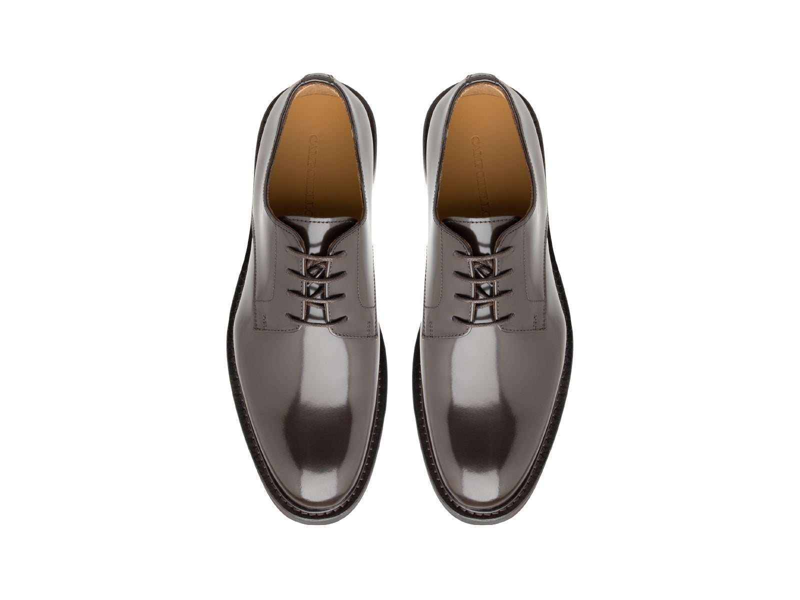 Women's  Glace Leather Plain Lace-Up Shoes