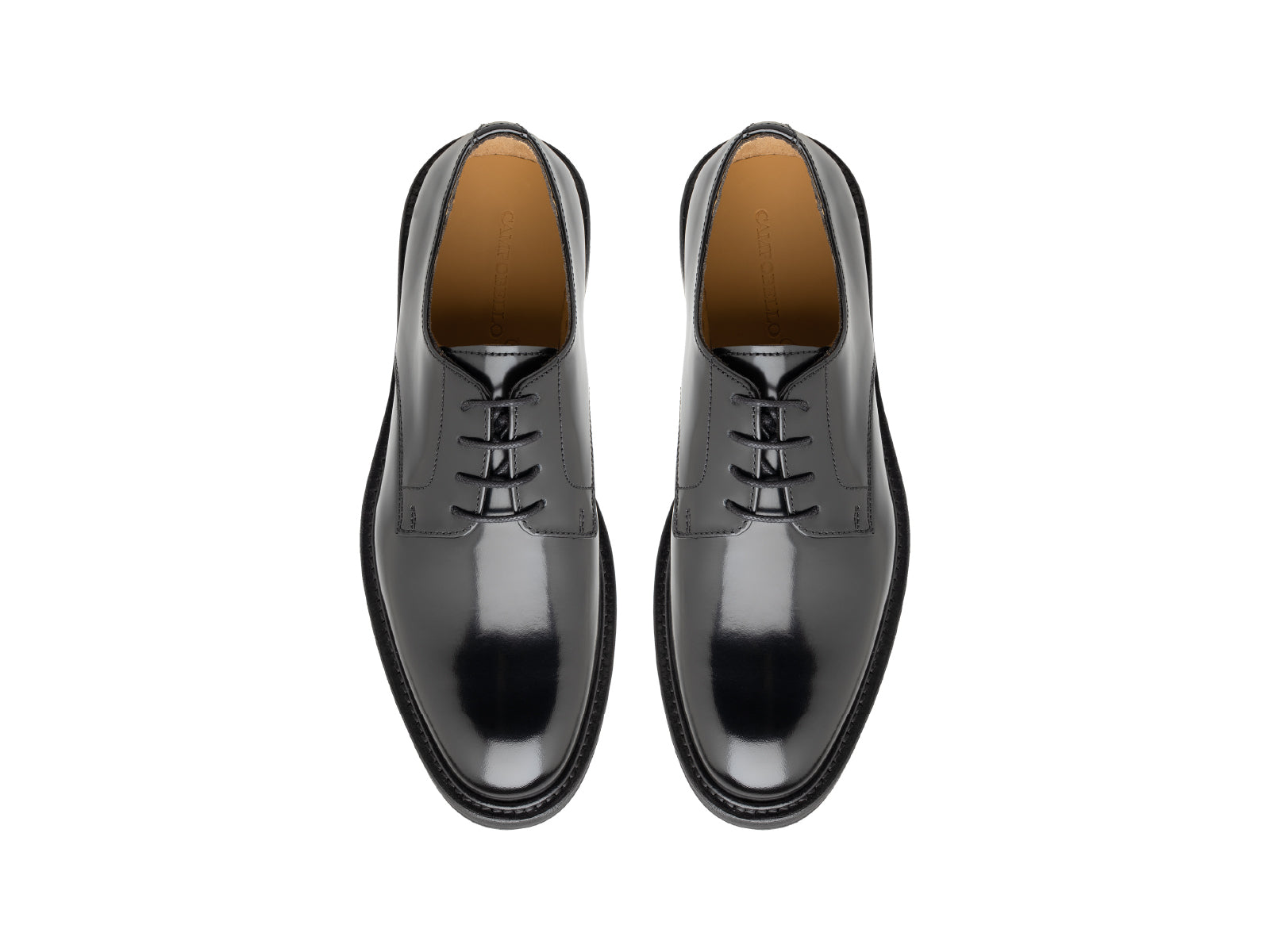 Women's Glace Leather Plain Lace-Up Shoes