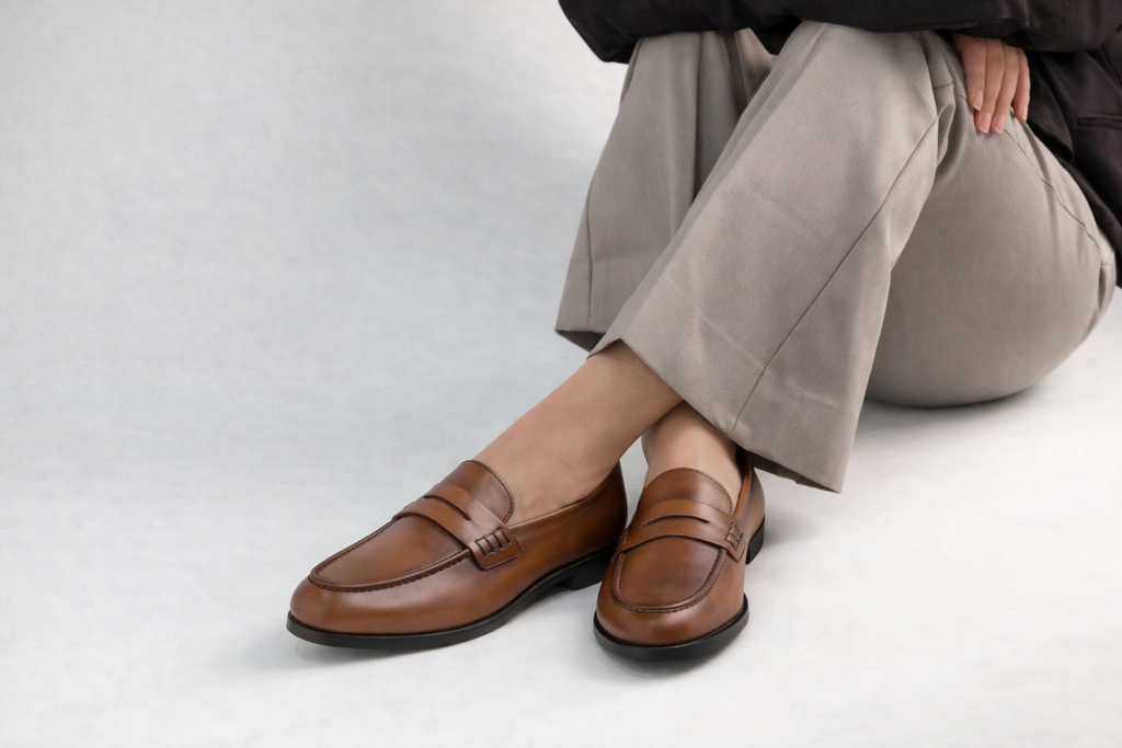Mocasines de piel de becerro para mujer