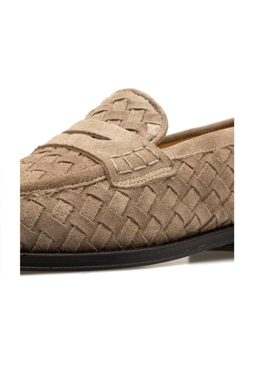 MEN'S SUEDE LEATHER WOVEN PENNY LOAFER