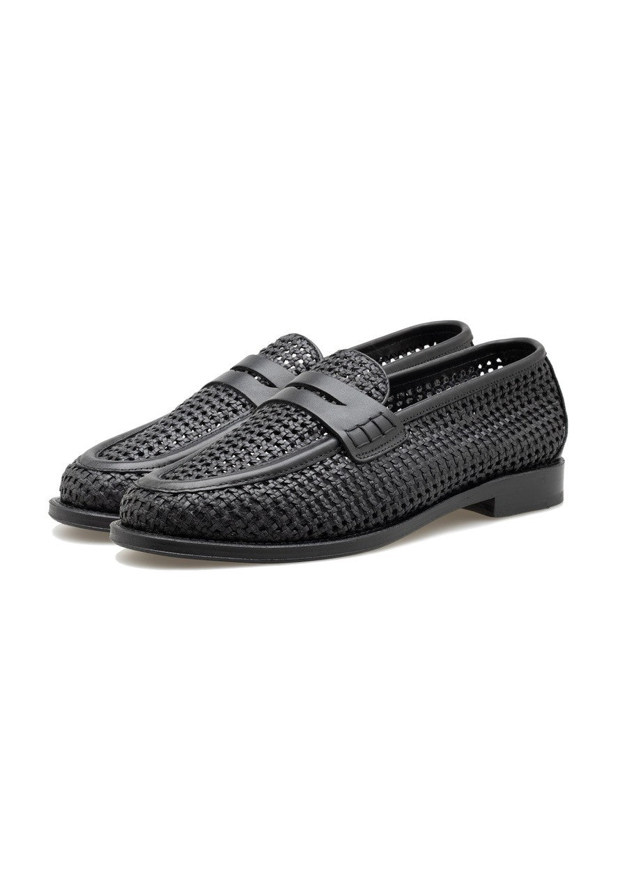 MEN'S LEATHER WOVEN PENNY LOAFER