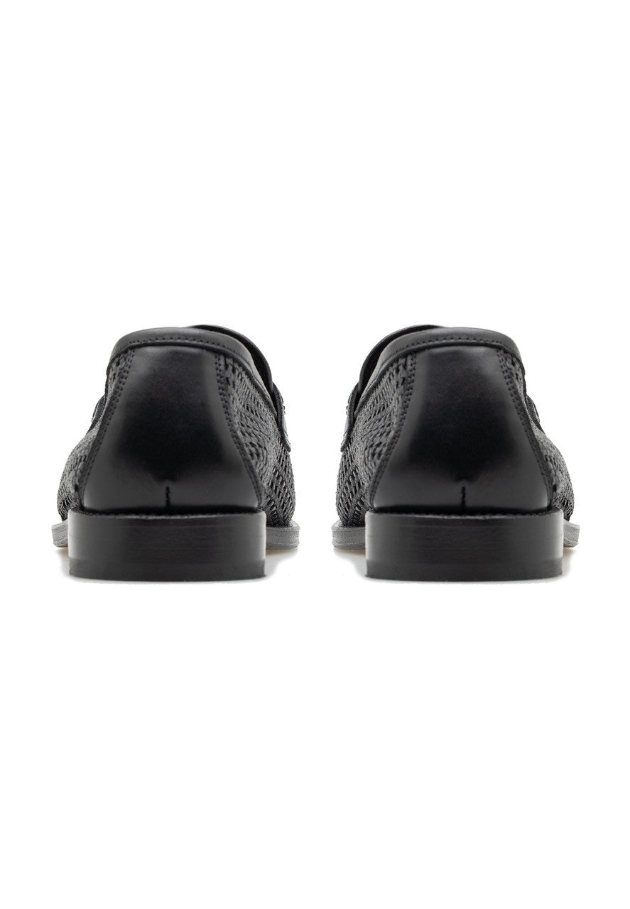 MEN'S LEATHER WOVEN PENNY LOAFER