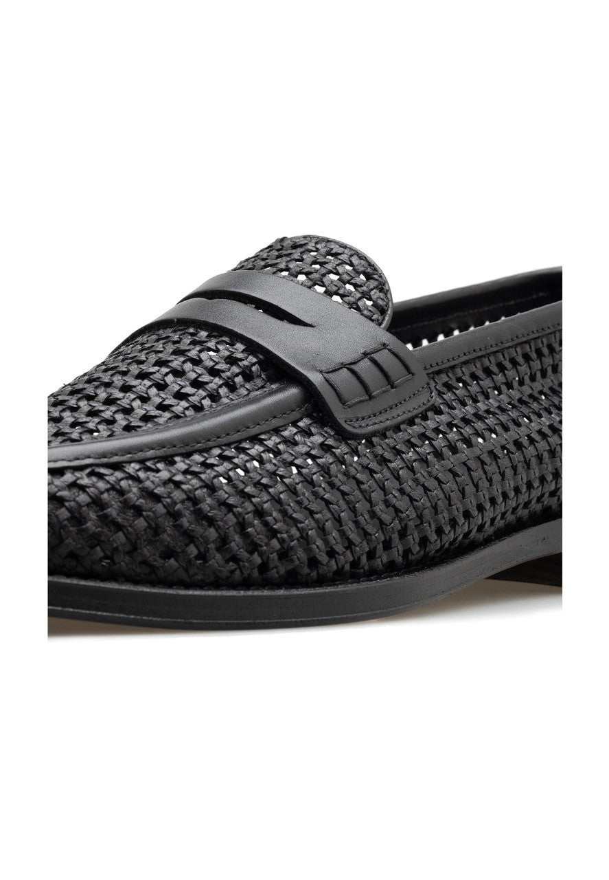 MEN'S LEATHER WOVEN PENNY LOAFER