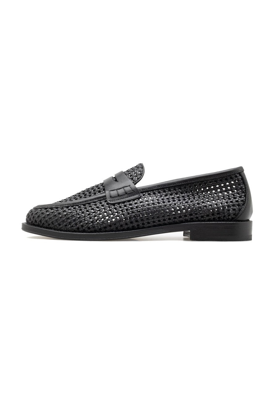 MEN'S LEATHER WOVEN PENNY LOAFER