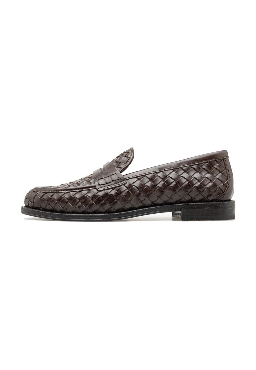 MEN'S WOVEN LEATHER PENNY LOAFER