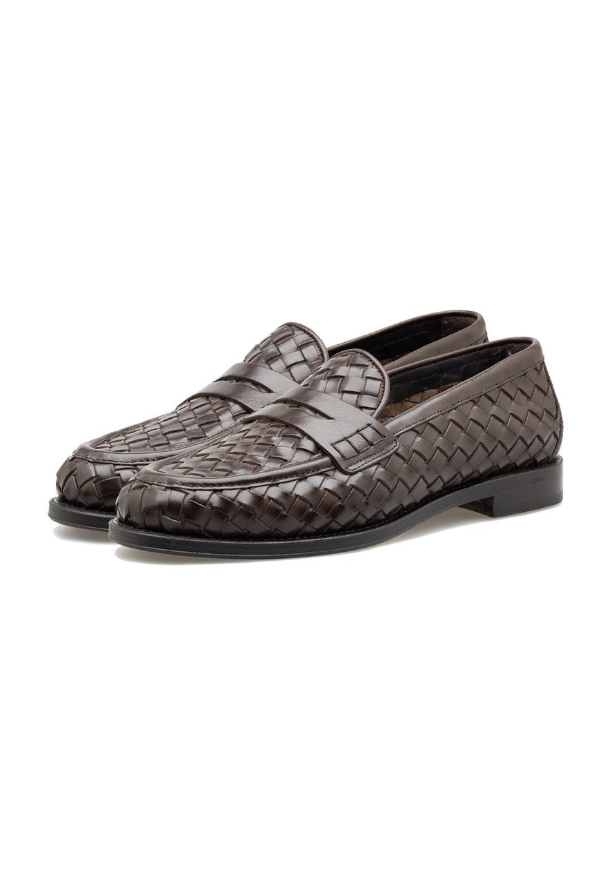 MEN'S WOVEN LEATHER PENNY LOAFER