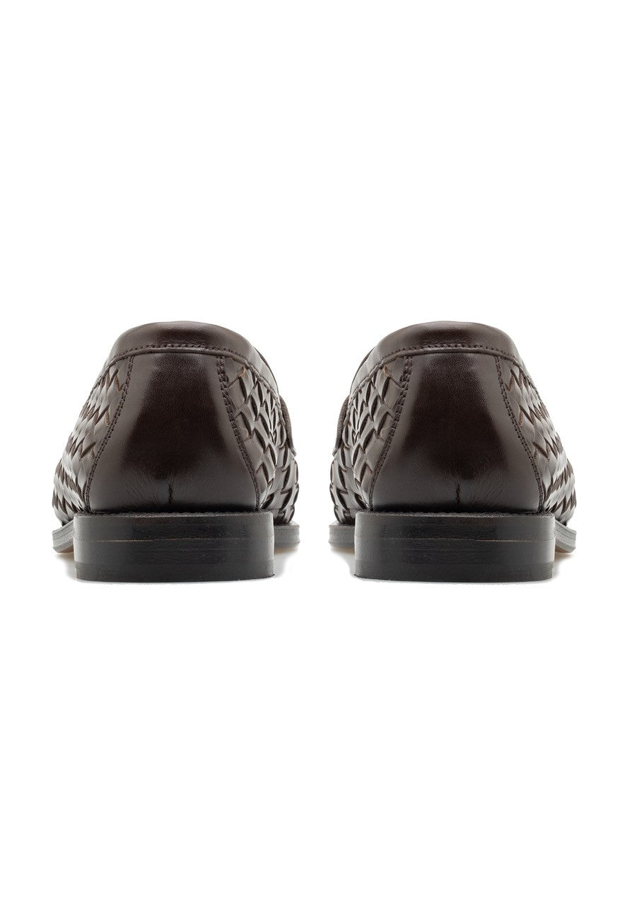 MEN'S WOVEN LEATHER PENNY LOAFER
