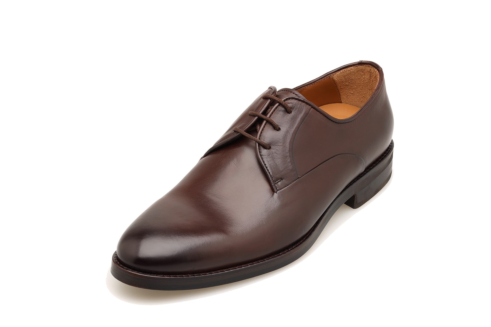 MEN'S CALF LEATHER PLAIN LACE-UP SHOES
