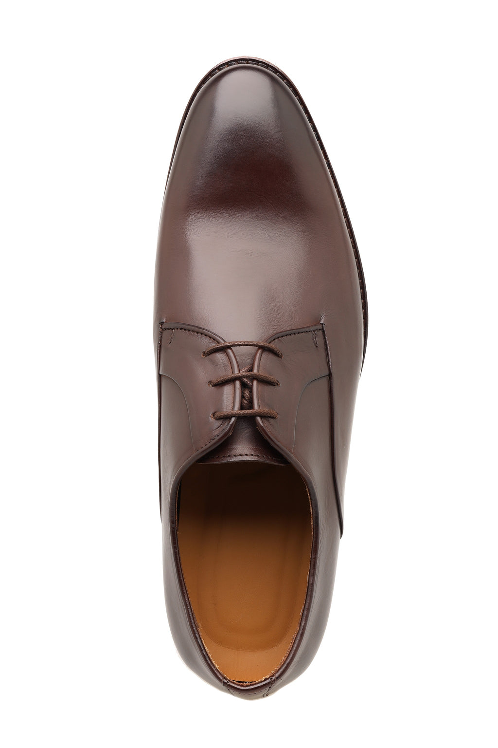 MEN'S CALF LEATHER PLAIN LACE-UP SHOES