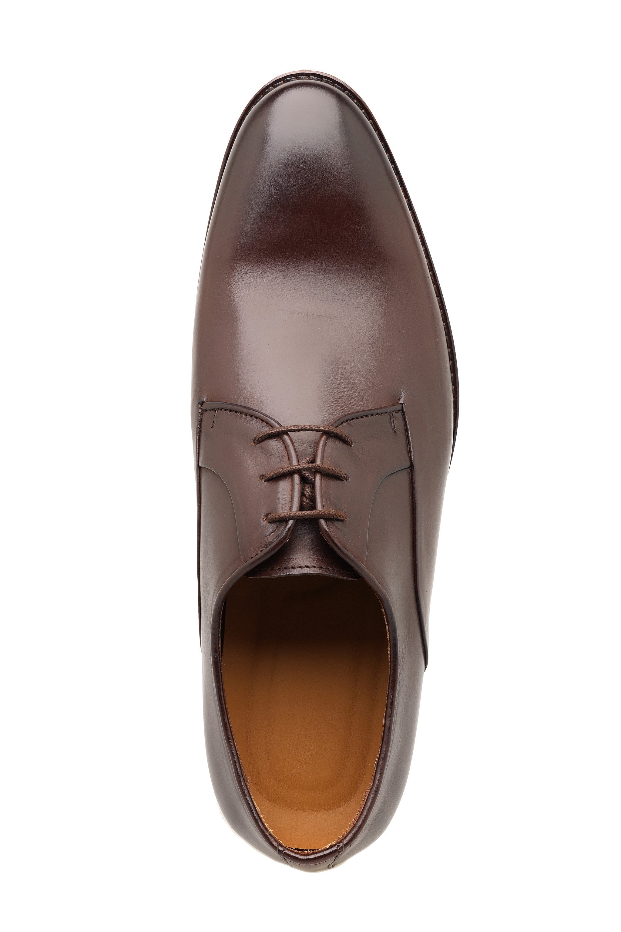 MEN'S CALF LEATHER PLAIN LACE-UP SHOES