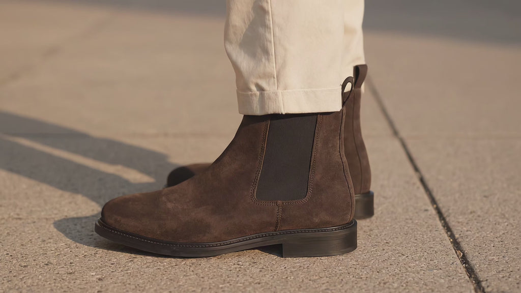 Men's Suede Leather Chelsea Elastic Boots