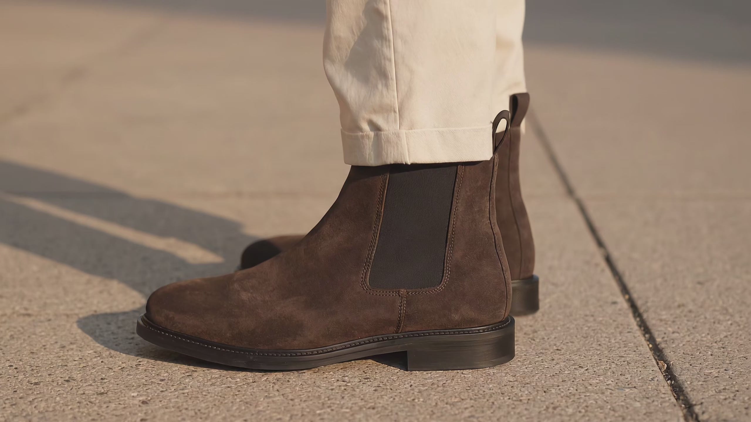 Men's Suede Leather Chelsea Elastic Boots