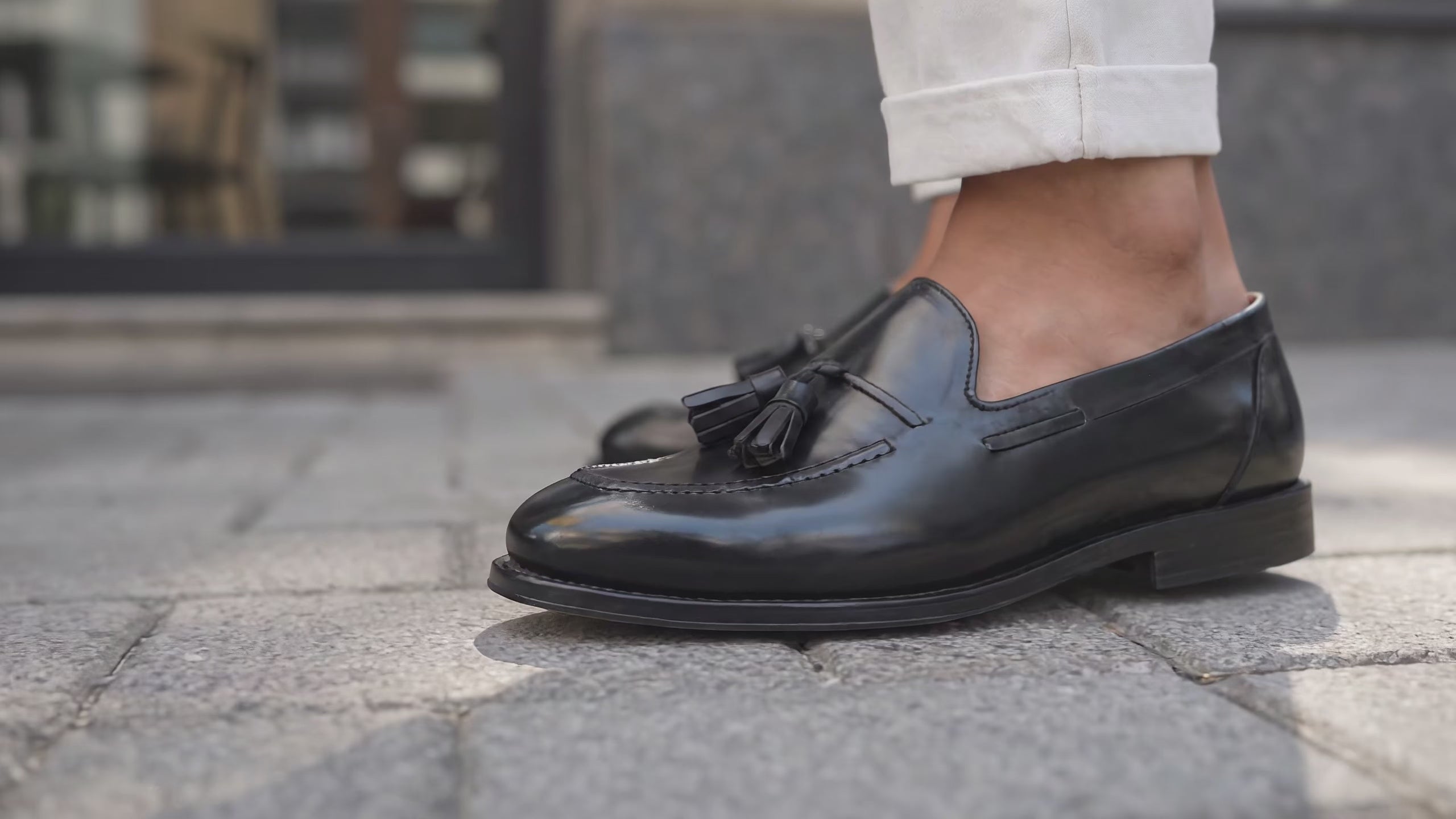Herren-Lederslipper mit Quaste